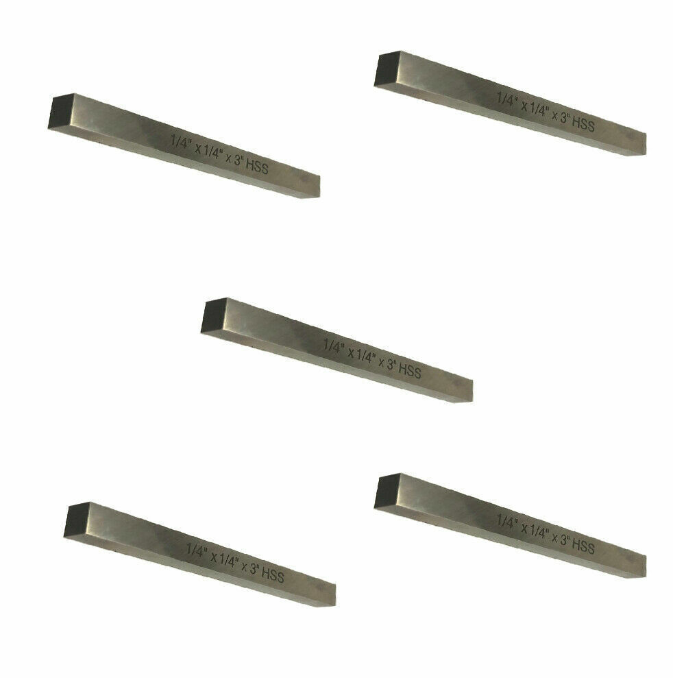 5pcs 1/4″ x 1/4″ x 3″ M2 HSS Square Tool Bit Lathe Fly Cutter Mill Blank