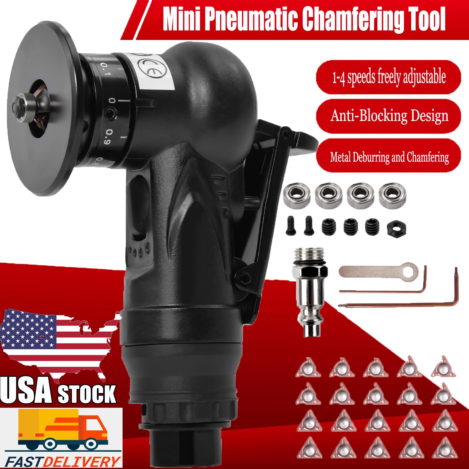 Pneumatic Chamfering Tool Mini Air-Powered Chamfering Machine Trimming 30000 RPM
