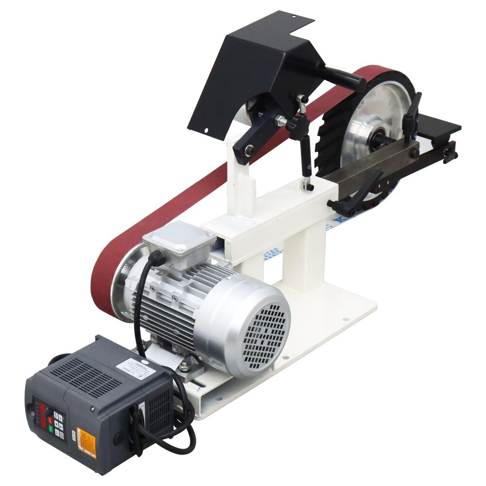 72″-82″ Sand-Belt Grinder with 3 Grinding Wheel for Arc/Flat/Concave Grinding