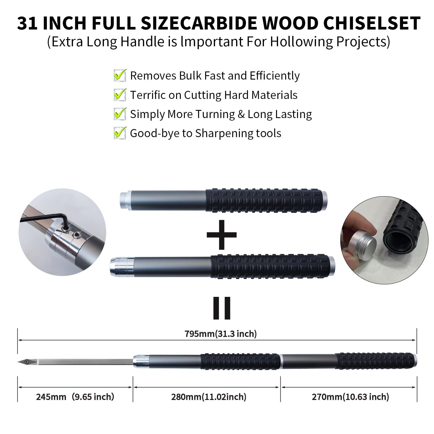 RUITOOL Carbide Wood Lathe Turning Tools Set with Bowl Sander, Including Swan…