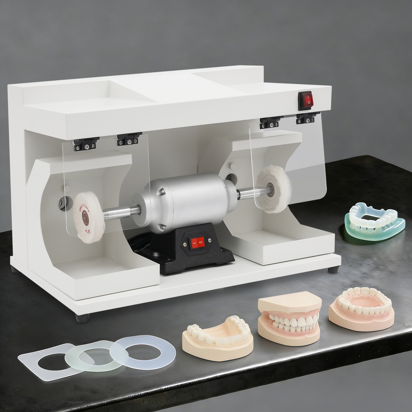 550W Electric Double Dust Shield Head Polishing Machine for Jewelry/Hardware/DIY
