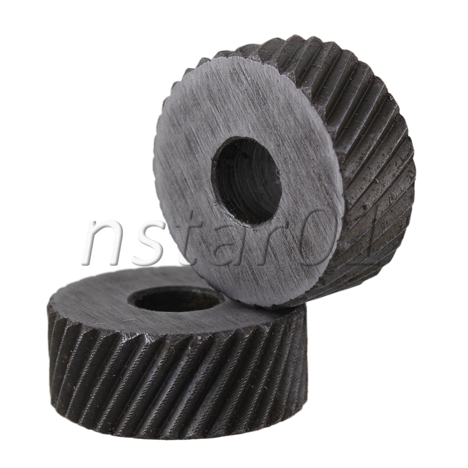 0.15cm Pictch Diagonal Coarse Knurling Wheel Set of 2 Silver Black