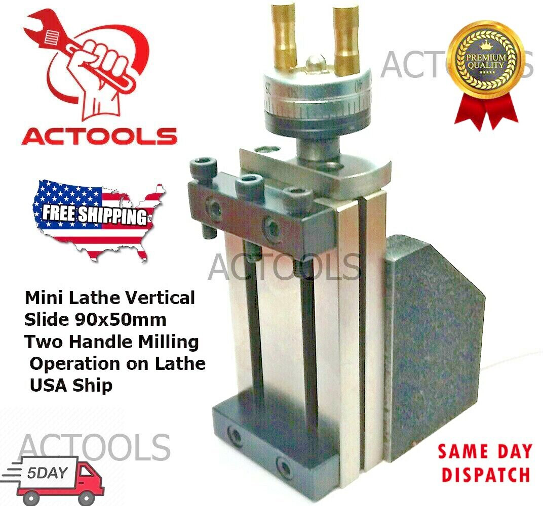 New Mini Lathe Vertical Slide 90mm x 50mm Two Handle Milling Operation on Lathe