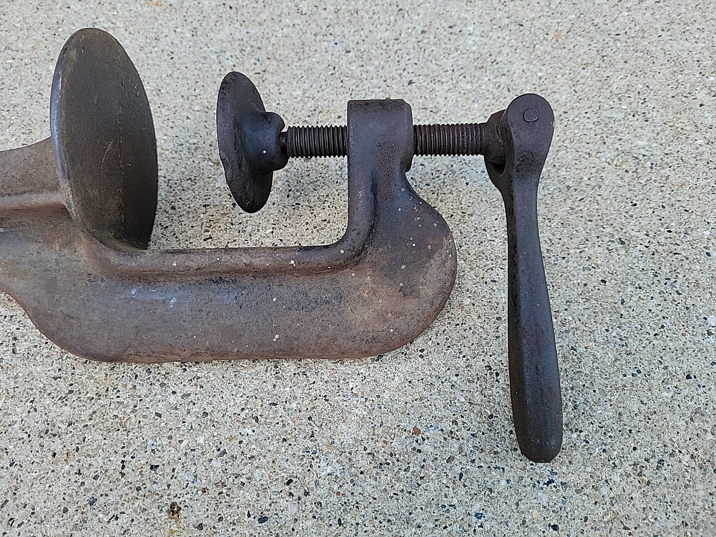 Vintage Unbranded Hand Crank Clamp On Tool Holder Crimp Burring Beading Rolling
