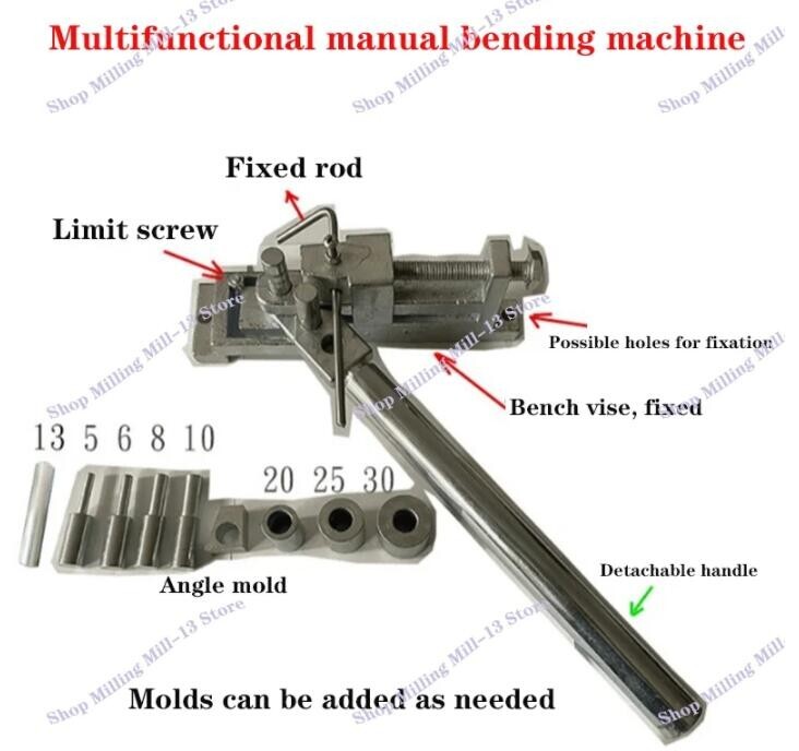 Universal Manual Bending Machine Metal Bender for Forms Wire Pipe DIY Tools