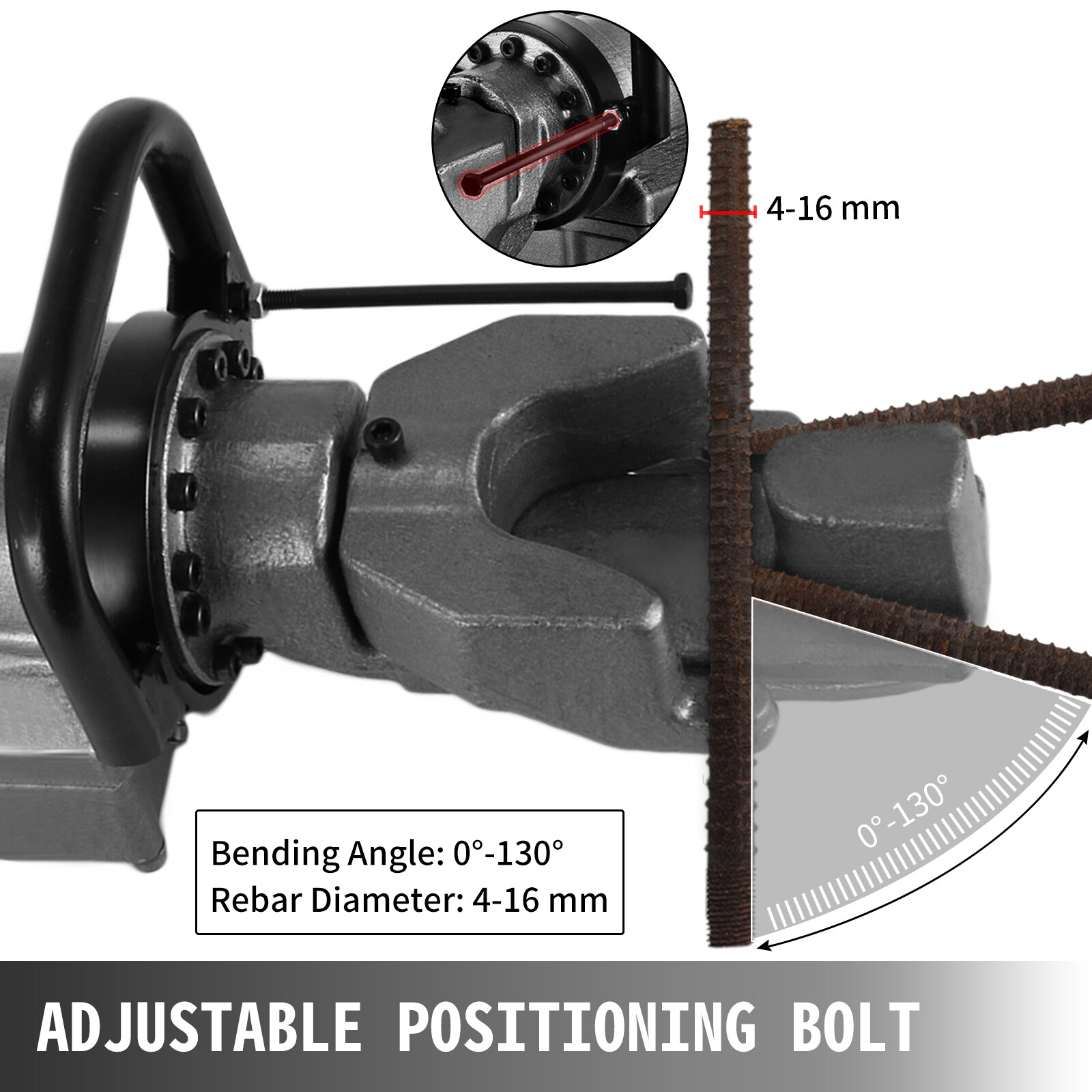Rebar Bender 900W RB16mm ( 5/8″) Electric Hydraulic Hand Held 0°-130°Bending #5