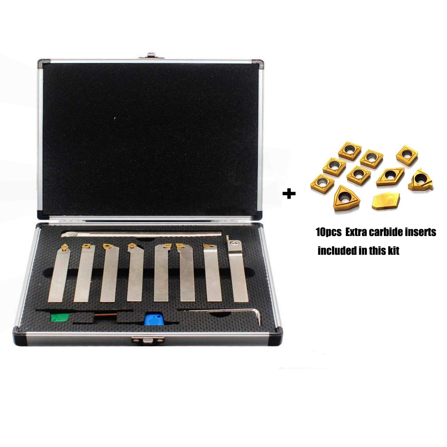 OSCARBIDE 1/2″Shank Nickel Plated Indexable Lathe Turning Tool Holder and Bor…