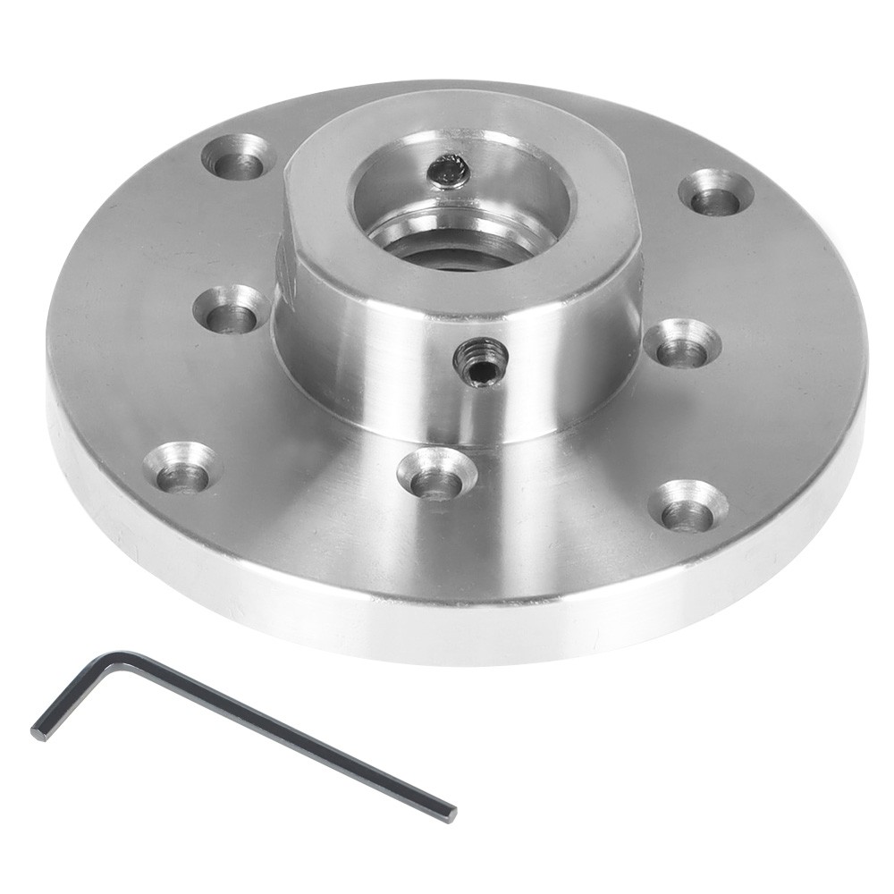 4-Inch Steel Wood Lathe Face Plate, 1 Inch x 8 tpi Threaded With Set Screws