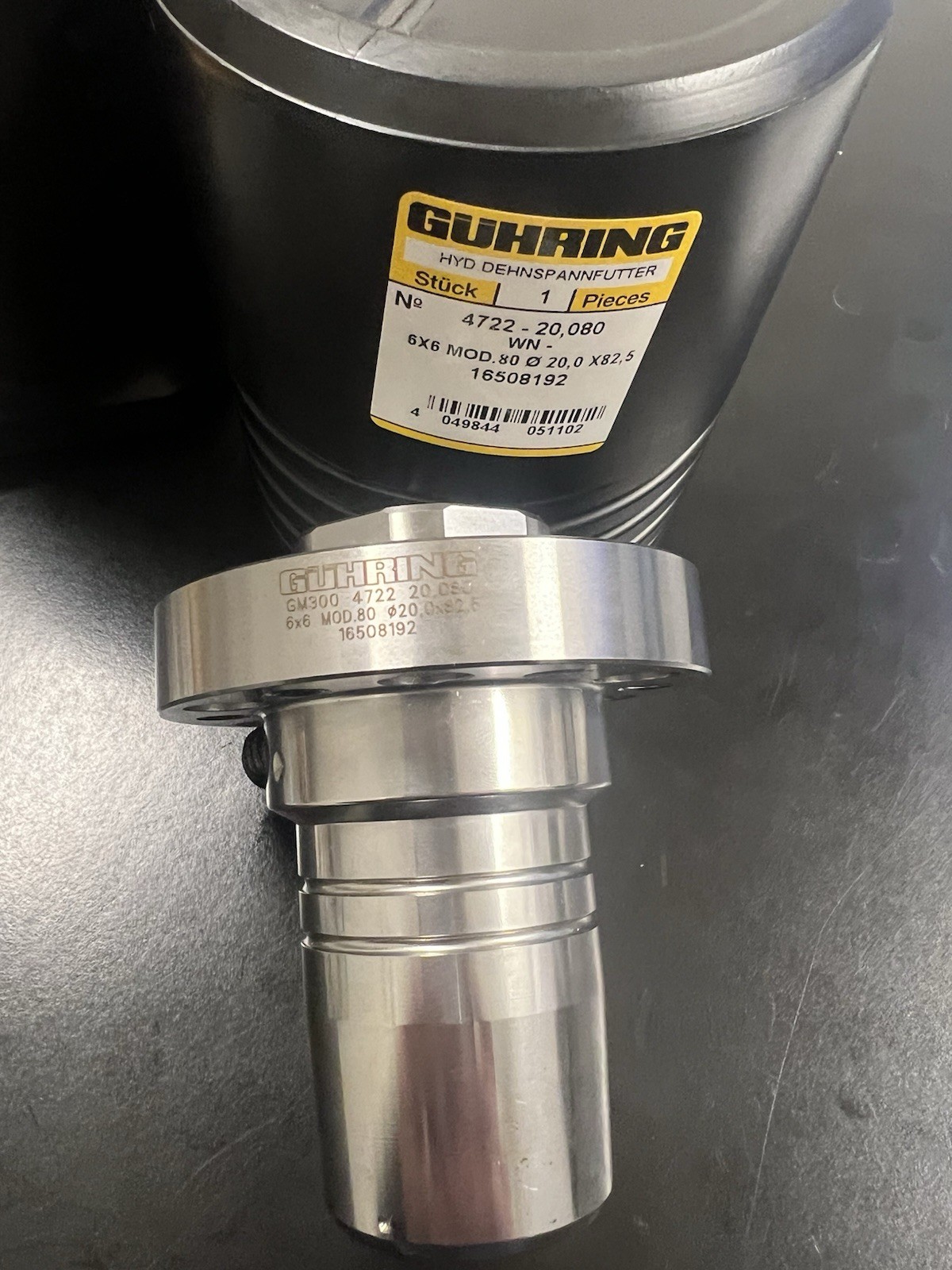 Guhring HSK80 Shrink Fit Endmill Holder 4722-20,080 WN 6×6 MOD.80 20×82.5 165082