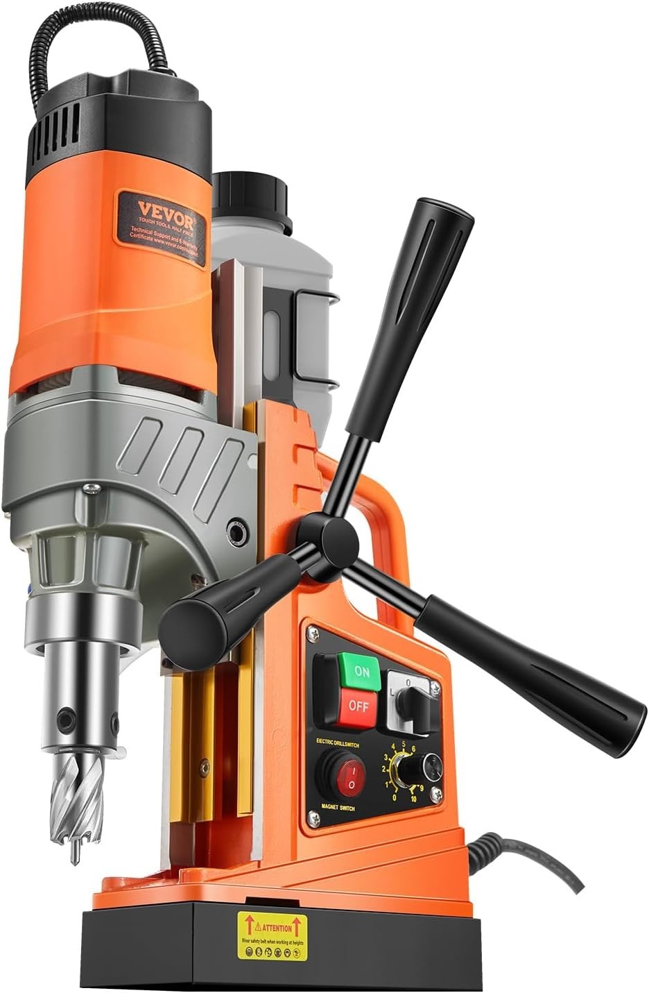 1450W Portable Magnetic Drill Press with 6 Coring Bits – Precise Metal Drilling