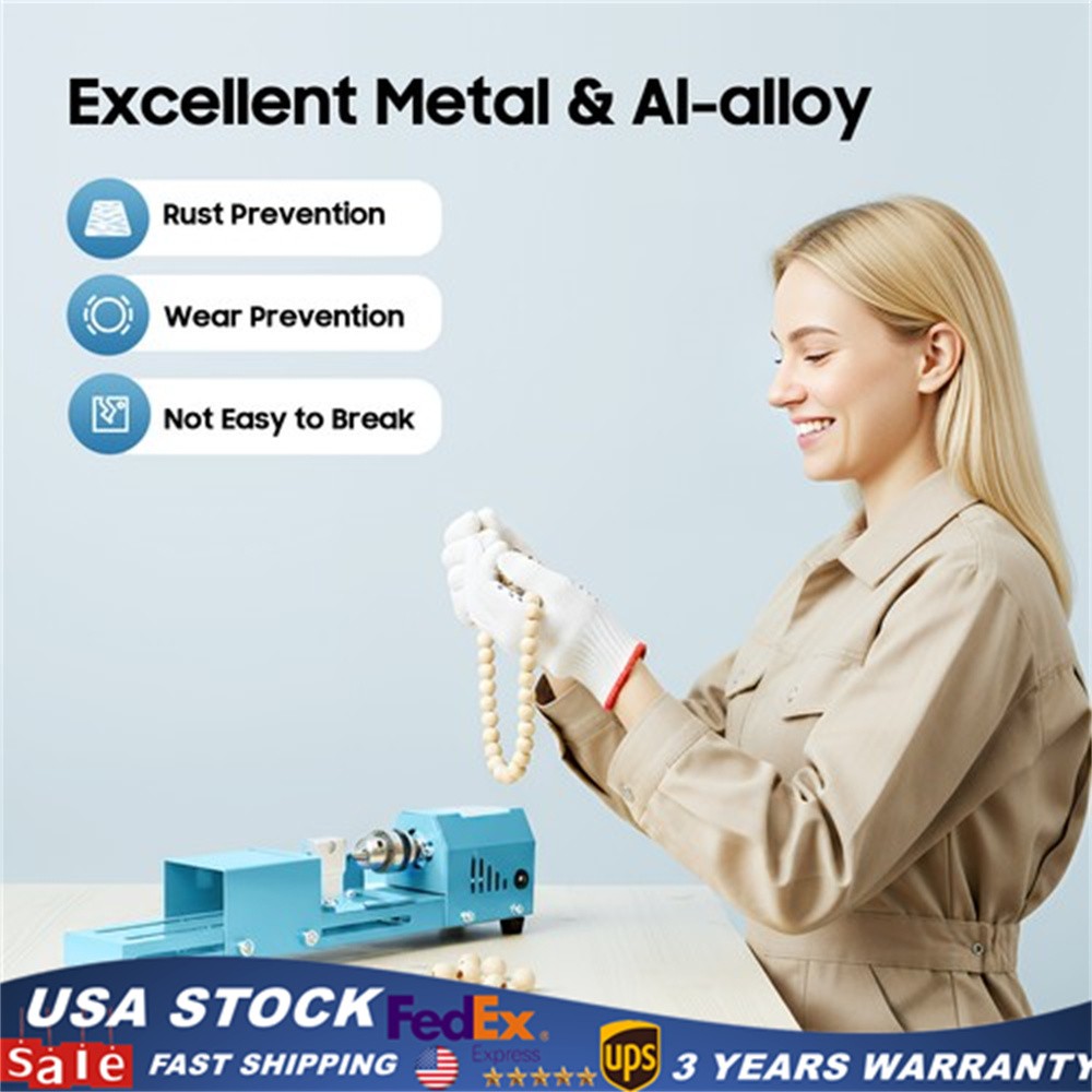 Mini Lathe Machine, Wood Lathe Milling Machine for Table, Mini Wood Lathe