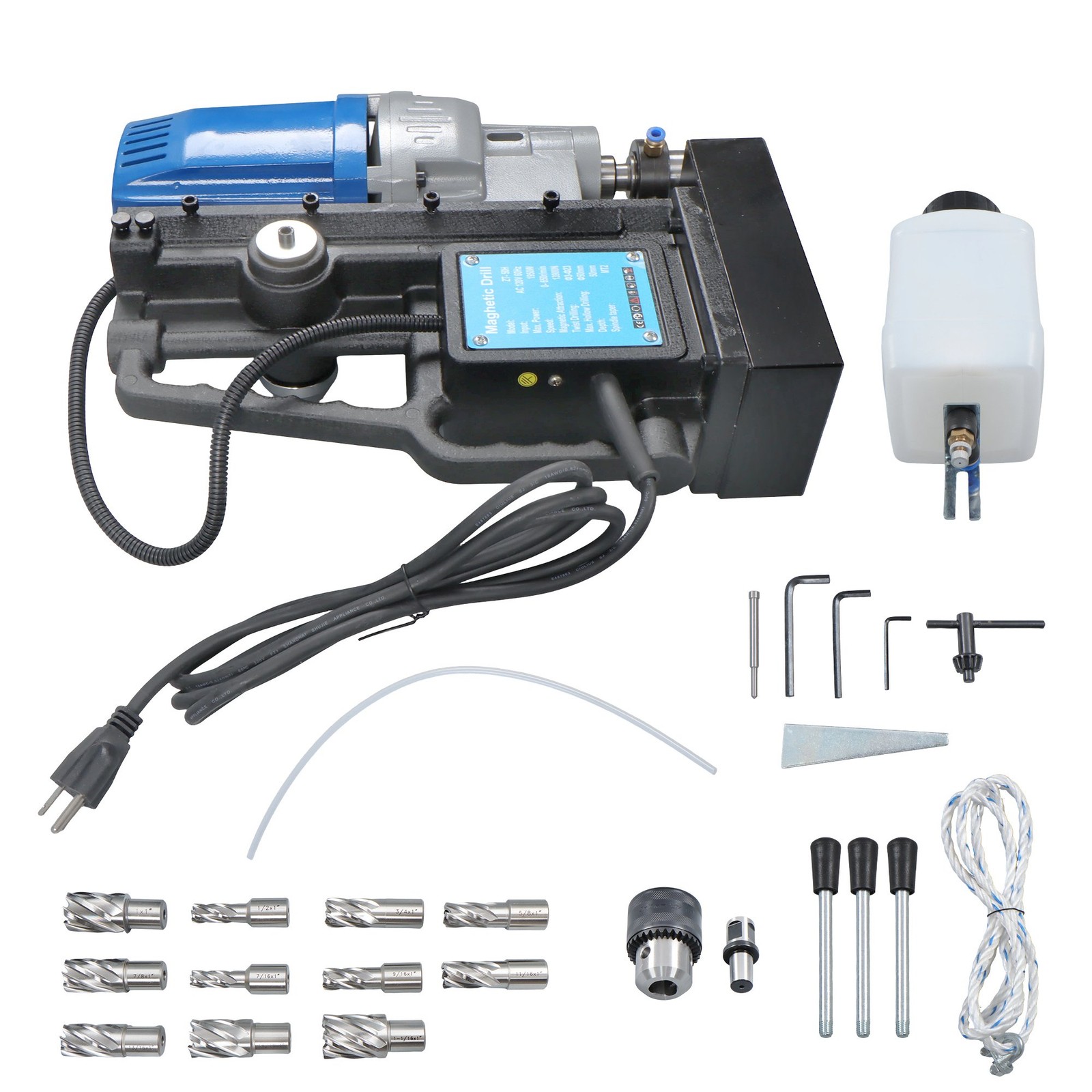 MD50 Magnetic Drill with 11 Drill Bit Stepless Speed Bi-Directional 1950W 13900N