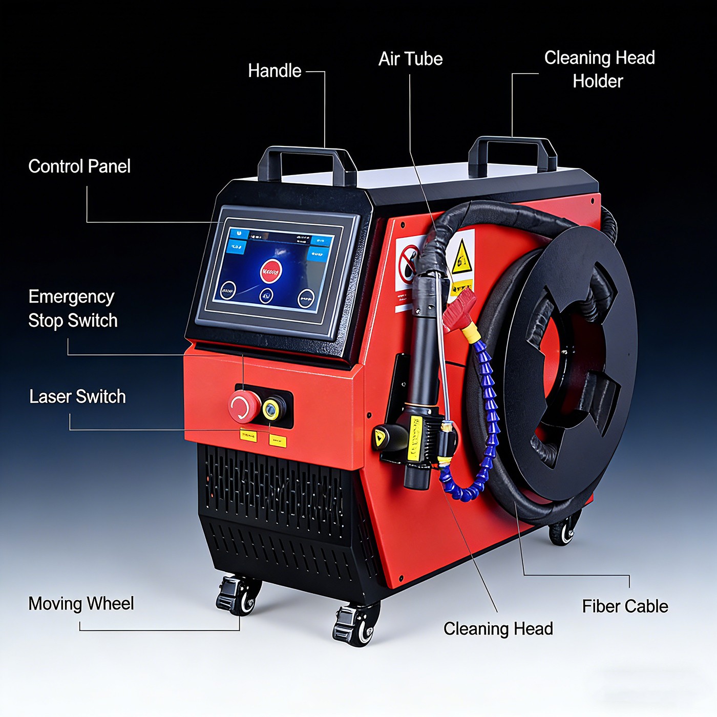 JPT 300W Pulsed Laser Cleaning Machine Laser Rust Remover For Metal Wood Stone