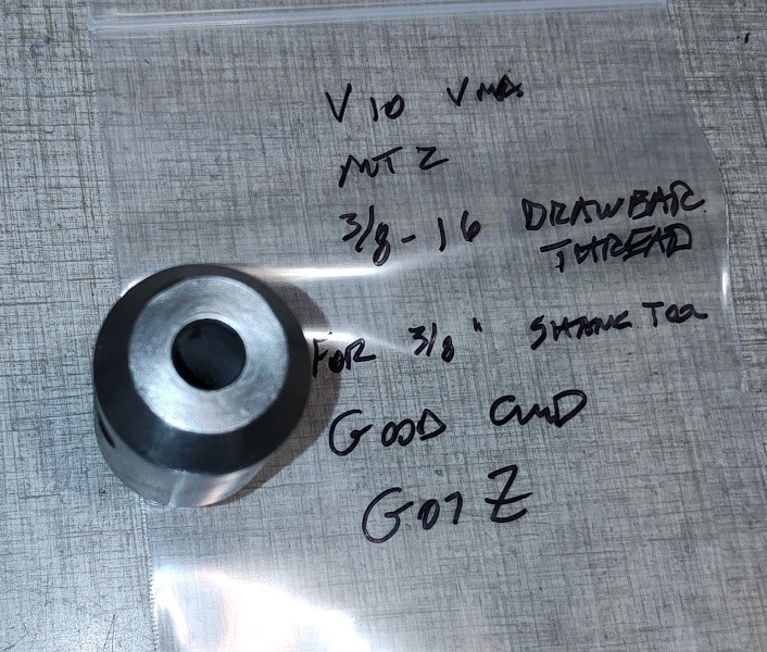 Emco Maximat V10 V10-P Lathe: 3/8″ Tool Holder MT2 3/8″x16 Drawbar Thread G07Z