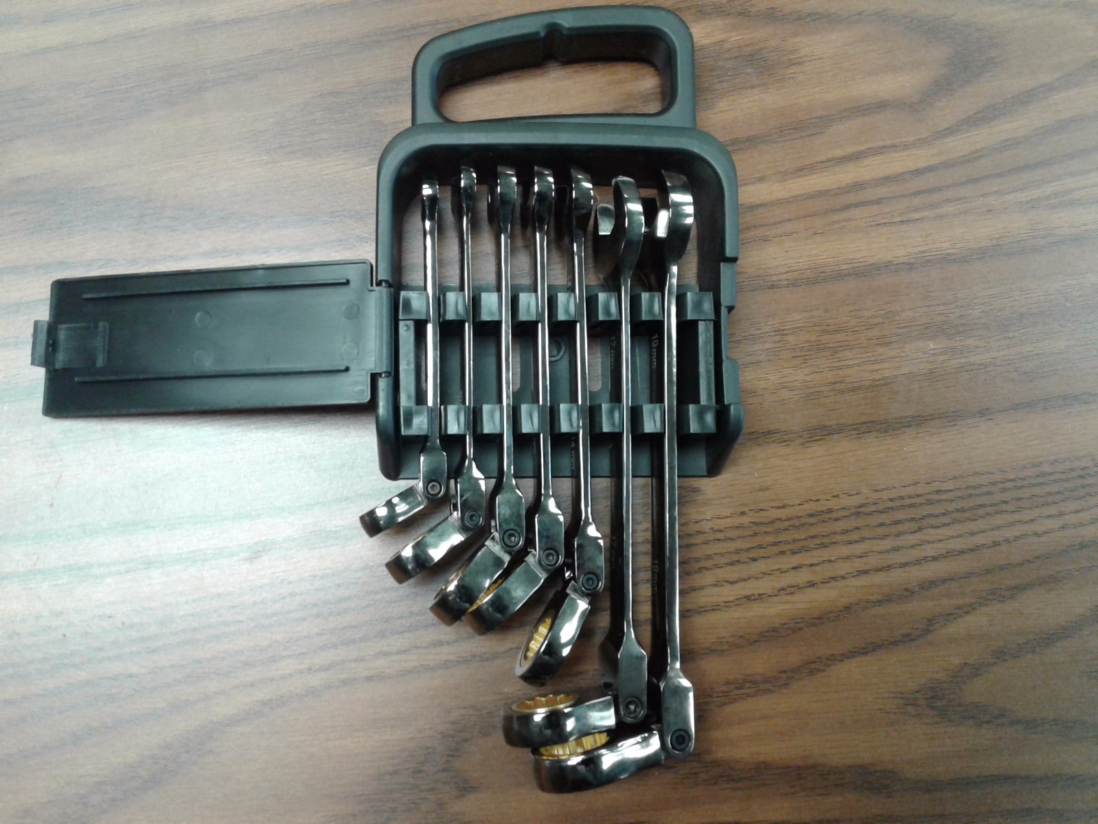 7 pcs metric Ratchet Spanner, Ratchet Wrench Set, 8 to 19mm, chromium, RS-MM-7