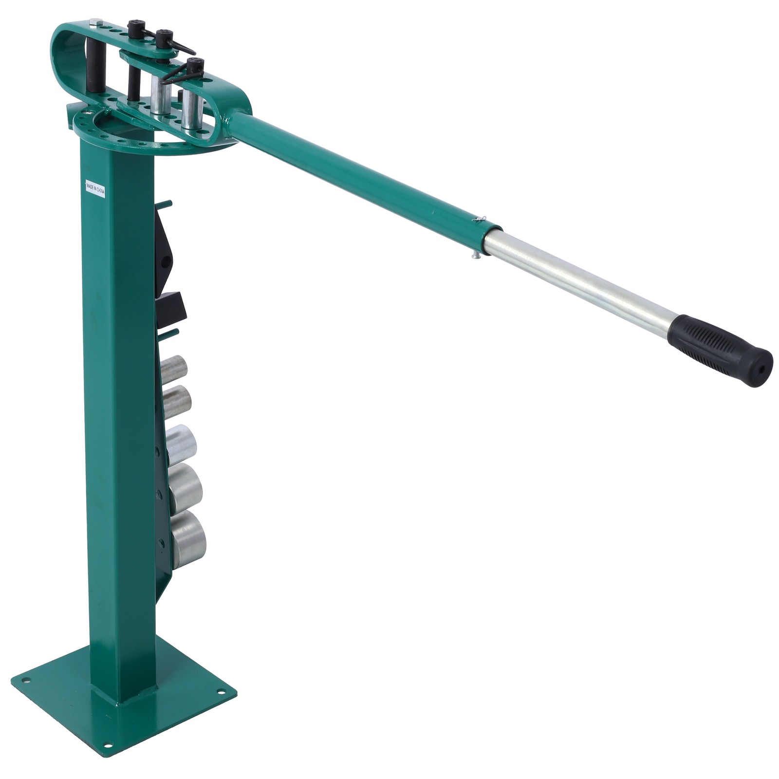Green Pedestal Floor Compact Bender 7-Dies Versatile 44 Ft. Mount Telescoping Ha