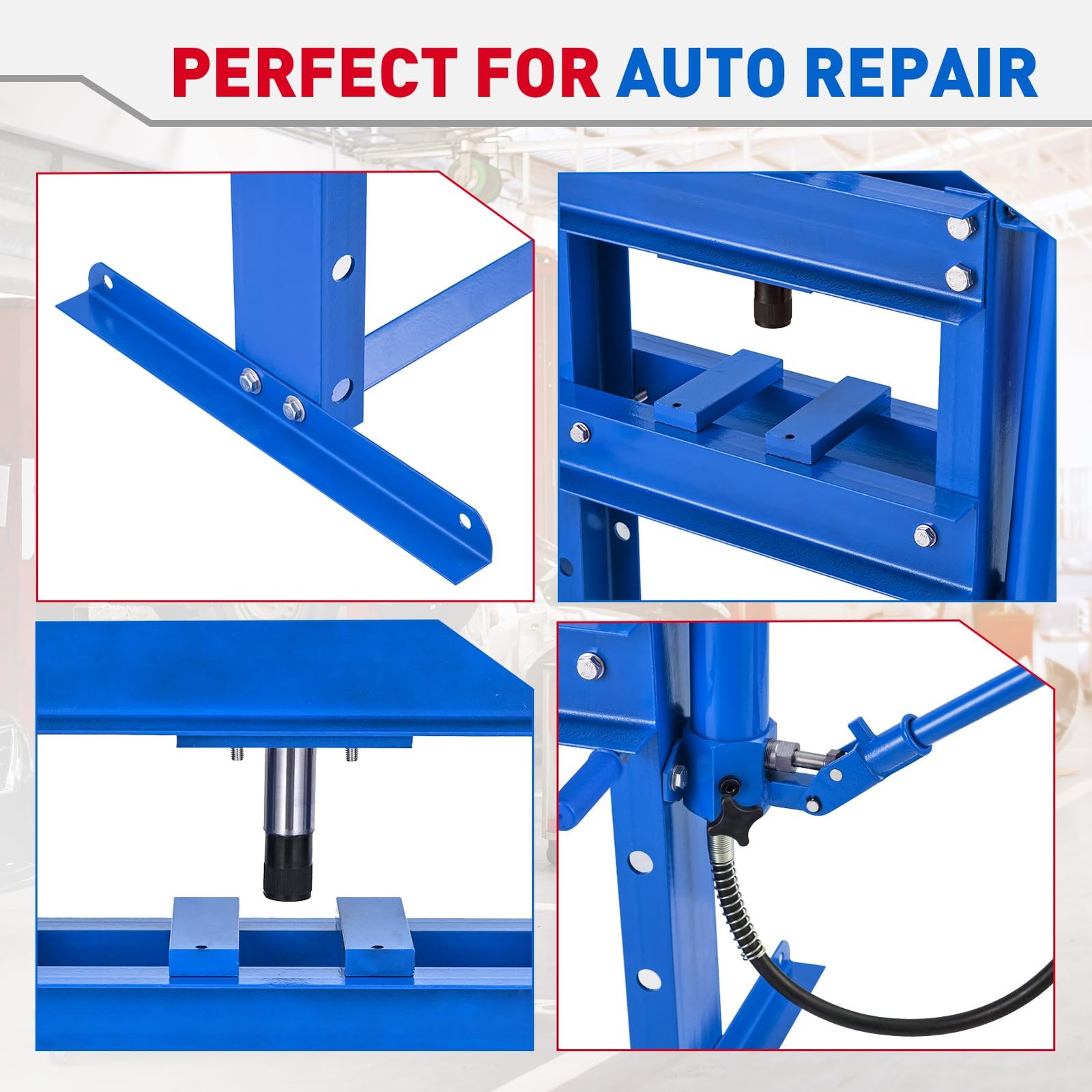 H Frame 10 Ton Shop Press Hydraulic Heavy Duty Steel Benchtop Bending Tool