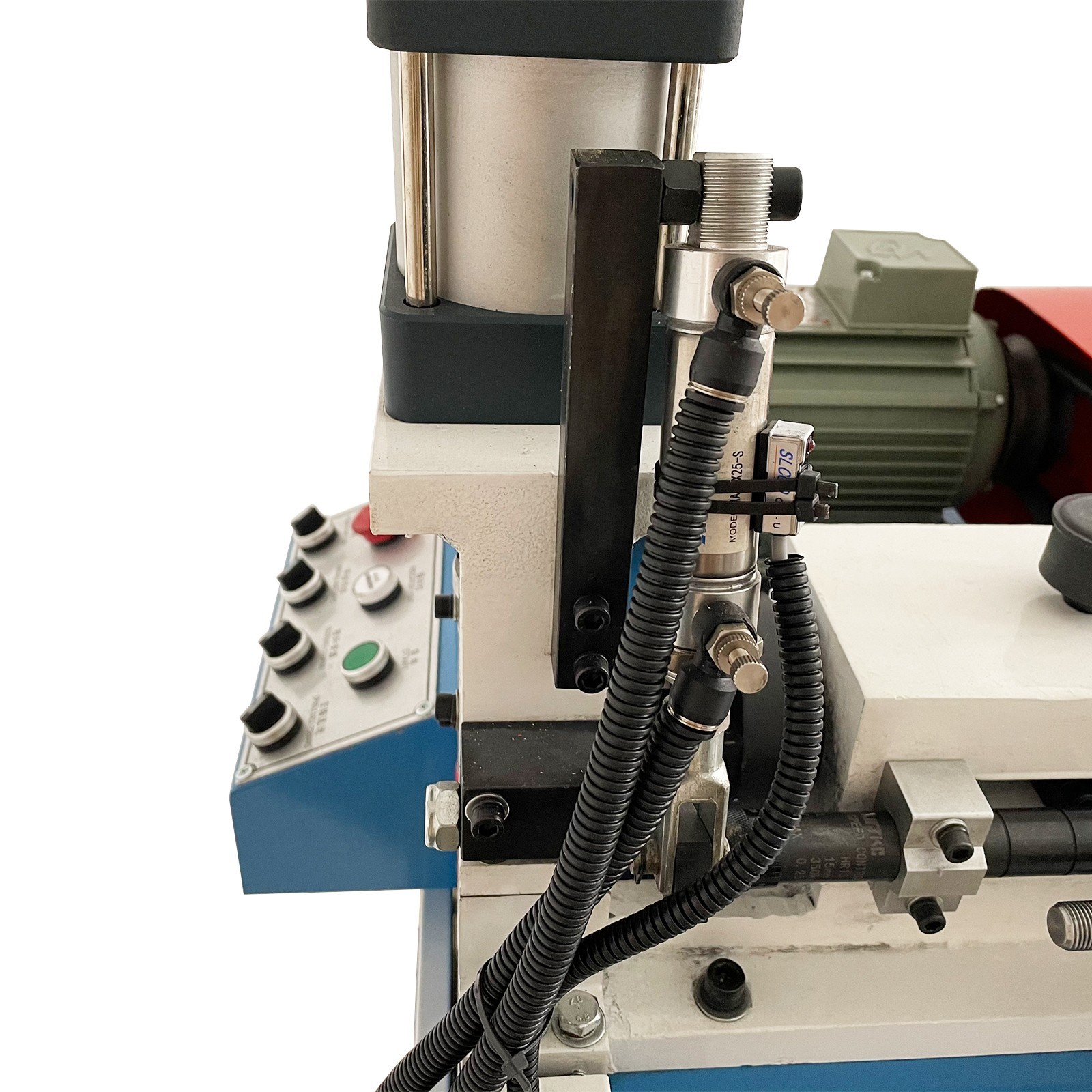 220V 3PH Single End Pneumatic Round Bar Chamfering Bevelling Deburring Machine