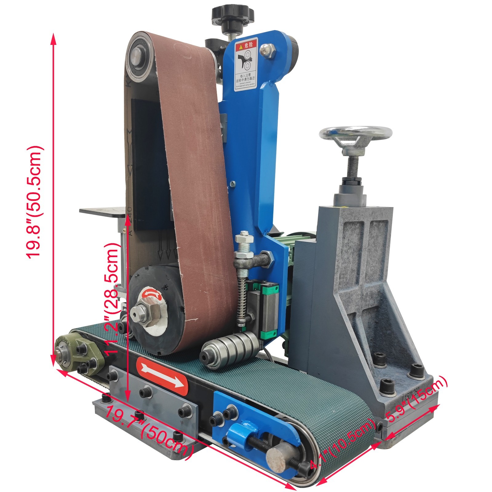 220V Single Head Belt Sander Polishing Machine for Metal Surface Deburring etc.
