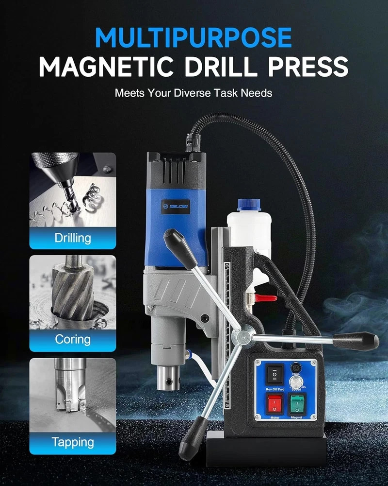 1550W Portable Magnetic Drill Press with 2″ Boring Diameter, 0-580 Rpm Stepless