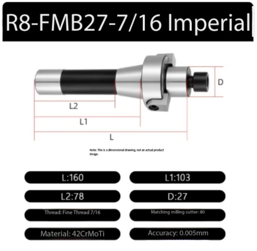 R8 FMB Tool Holder FMB22 FMB27 FMB32 Metric M12 7/16 Milling Machine Rod