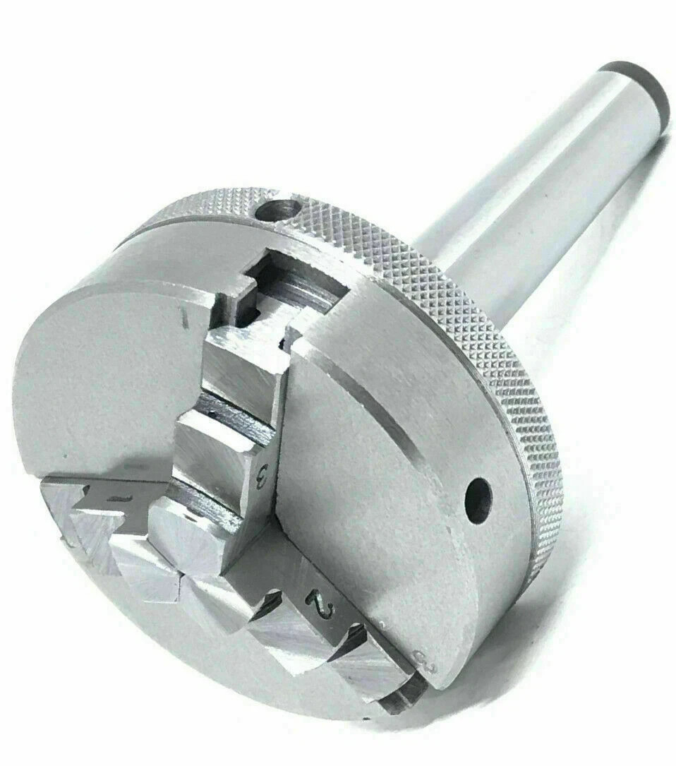 3 Jaw 2-1/2″ 65mm Self Centering Mini Lathe Chuck & MT3 Drawbar – M12 x 1.75