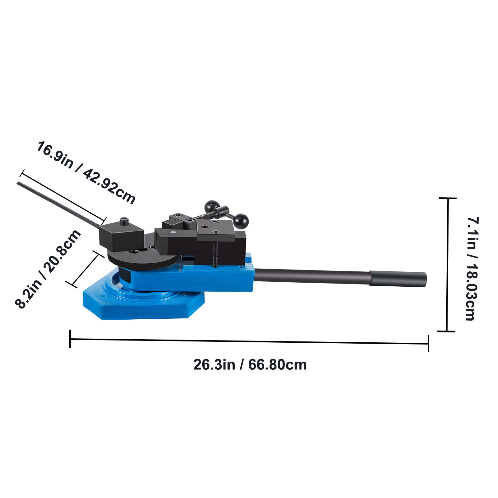 VEVOR SBG-40 Pipe Bender Square Round Bar Radius Scroll Tube Bender Universal