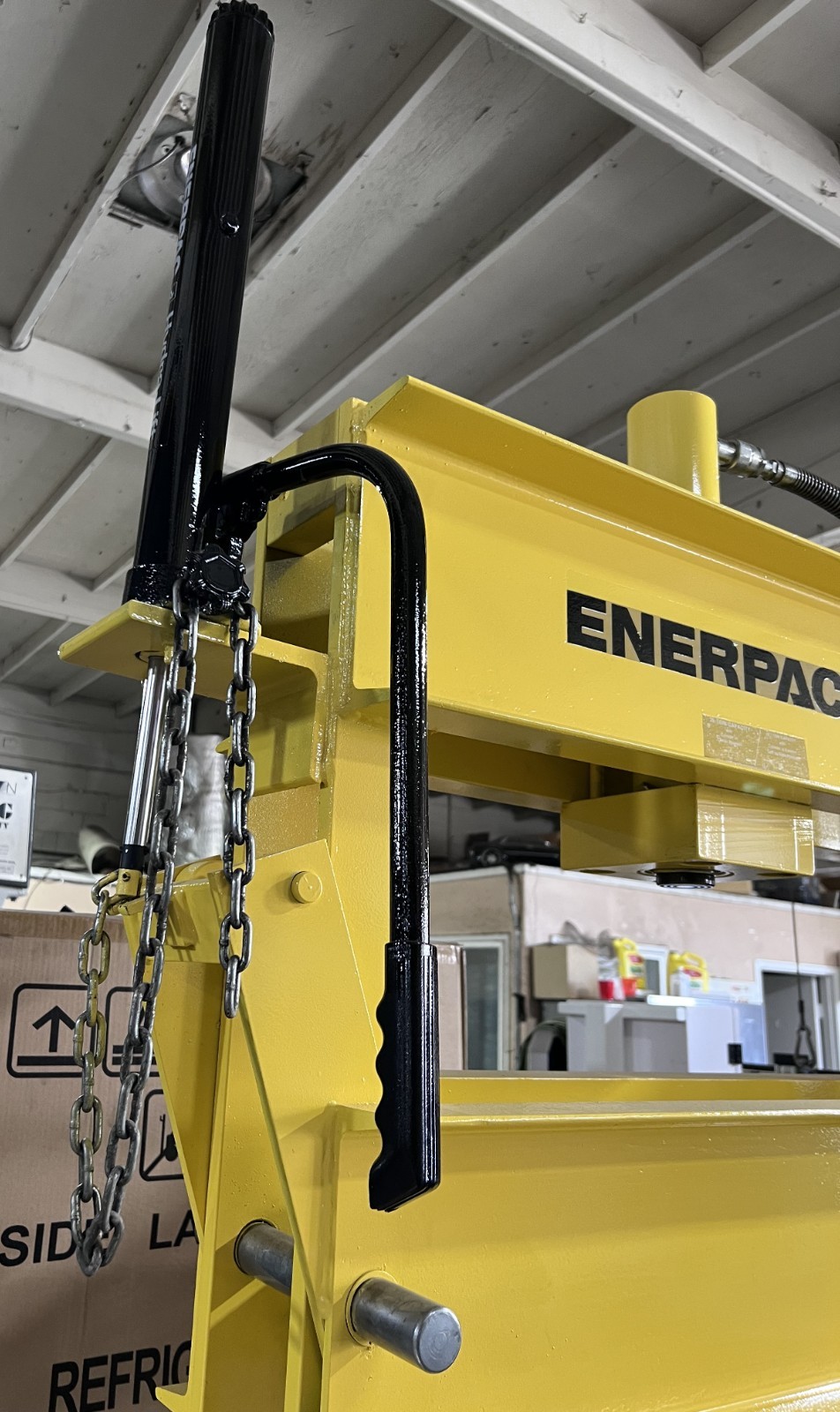 ENERPAC 25 TON 13″ STROKE H-FRAME MANUAL HYDRAULIC PRESS W/ TABLE LIFT CYLINDER
