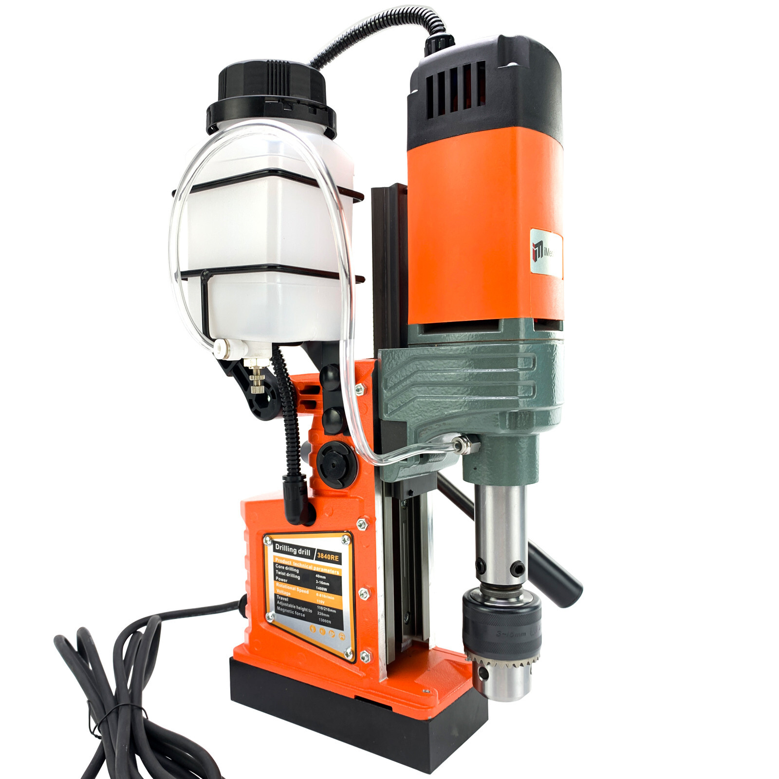 1400W Electric Magnetic Drill Press 13000N 810RPM Stepless Speed Mag Drill Press