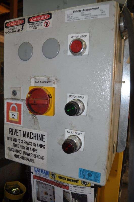 50 TON WAINBEE H FRAME HYDRAULIC PRESS 8″ STROKE 17″ OPEN HEIGHT 70″ LR x 10″ FB