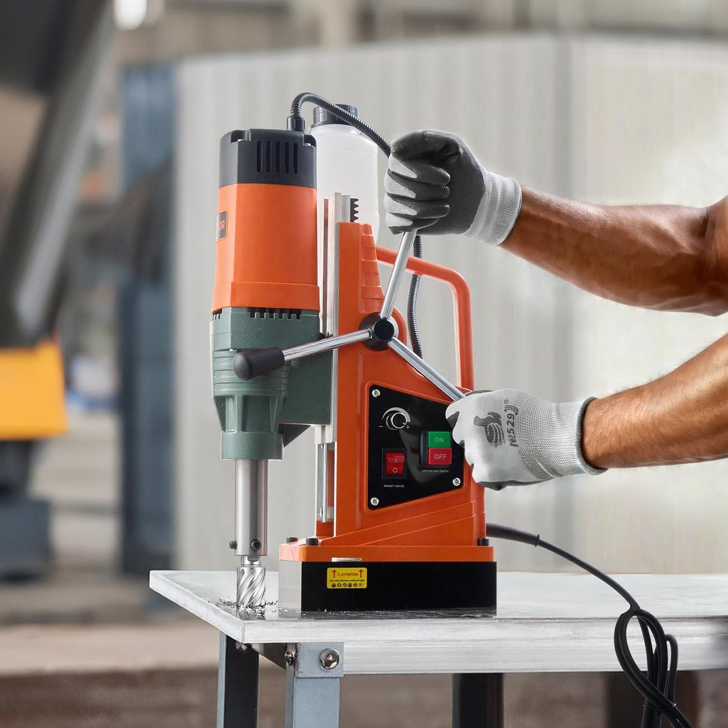 1550W Mag Drill Press, 2″ Core Drilling Machine, 2922 Lbf 0-550 RPM Variable Spe