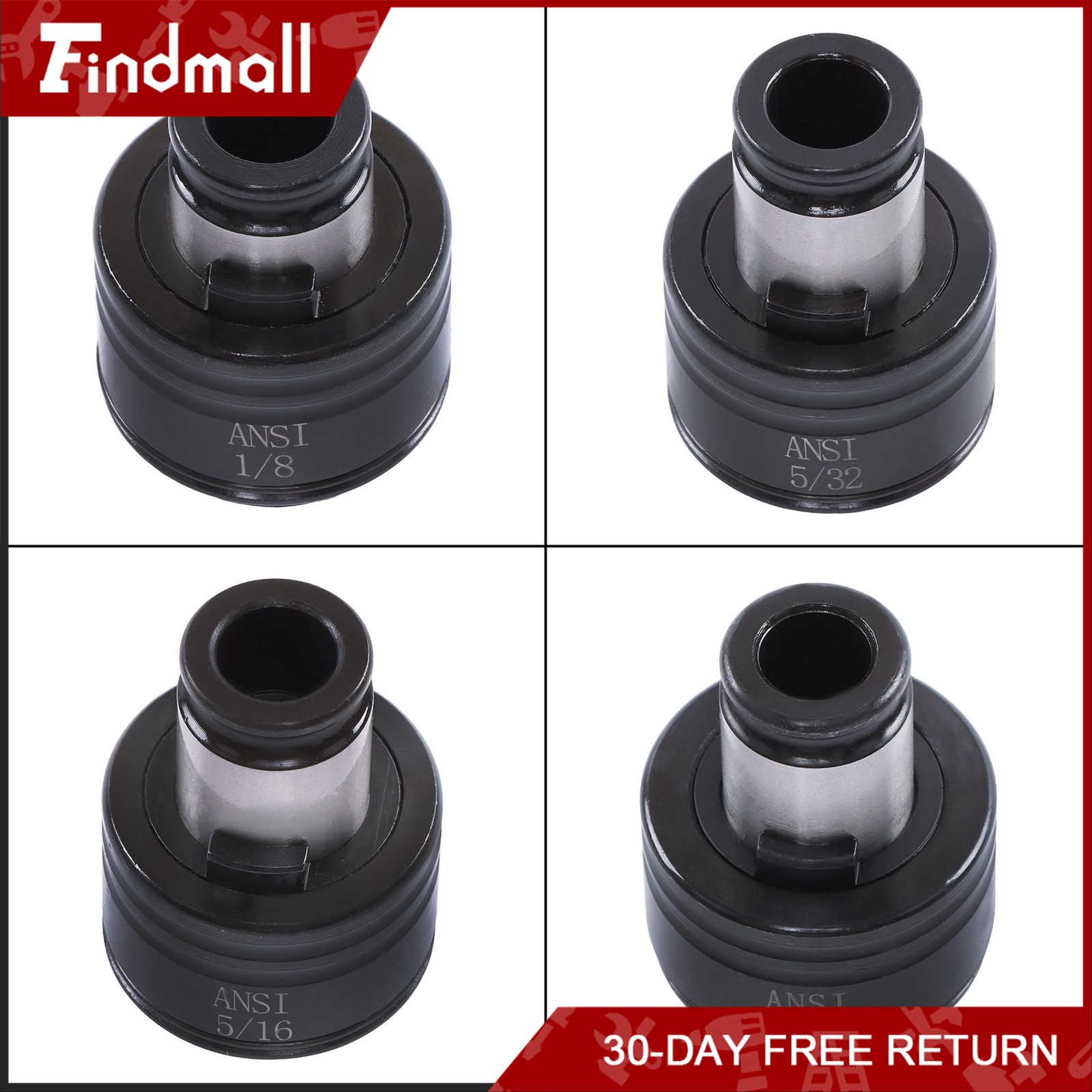 Findmall GT12 Tapping Collet Set 9Pcs 1/8″-1/2″ for Tapping Chuck