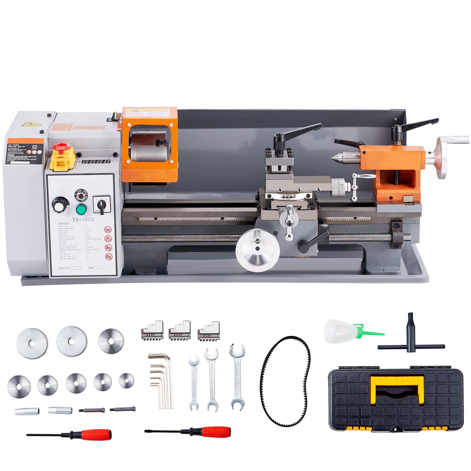 Uimoso Metal Lathe Power Metal Lathe 7”x13.78”0-2200 RPM Continuously Variable