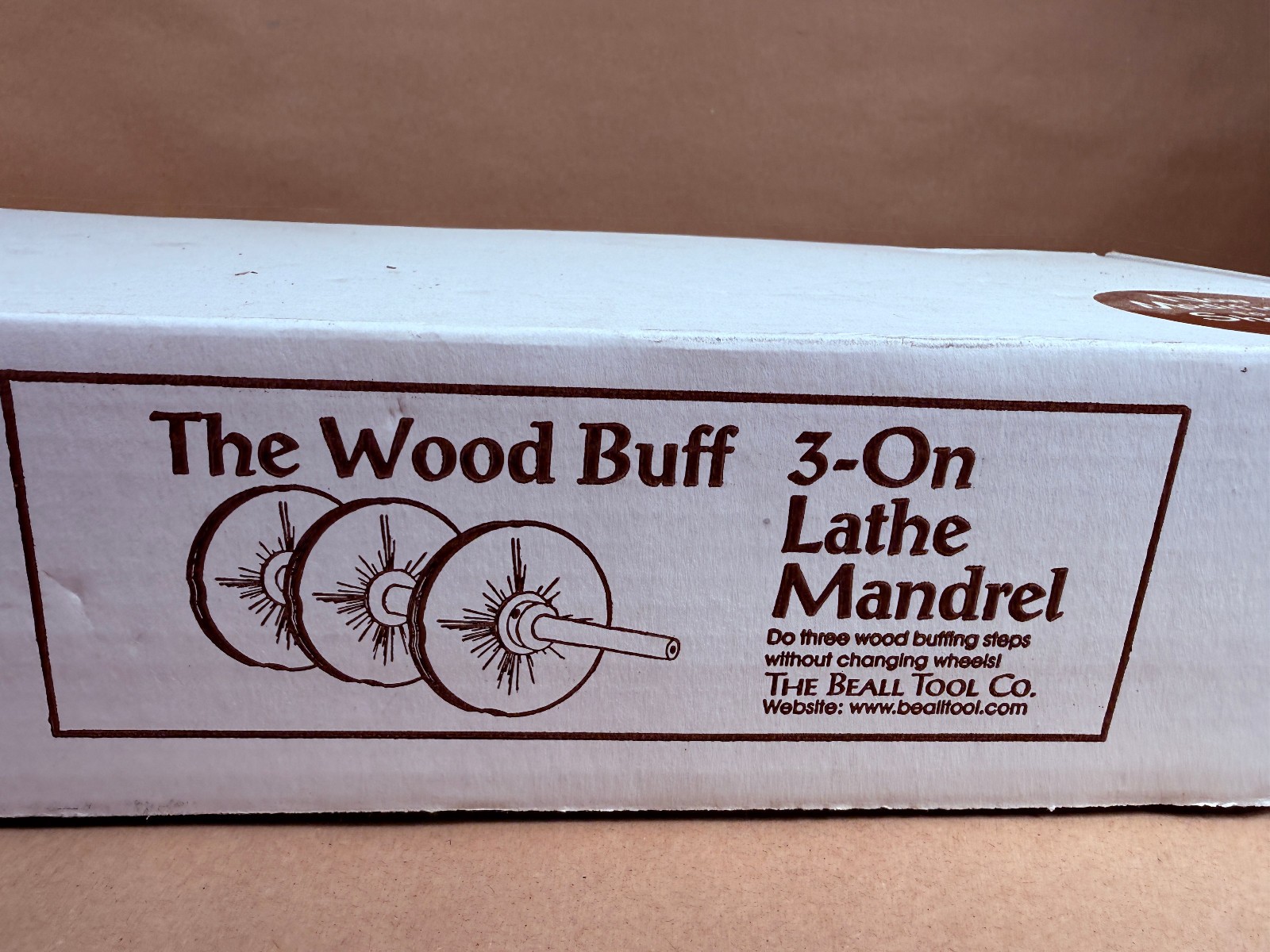 In Box Beall 3 On Lathe Buffing Mandrel 2MT Wood Buff Buffing System Tripoli Wax