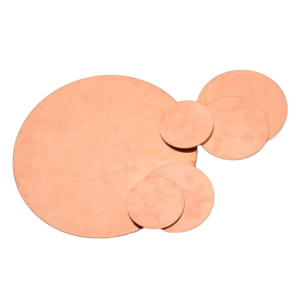 Solid Pure Copper Disc Blank Cut Round Sheet Plate Thick 0.5-3mm Dia 10mm-200mm