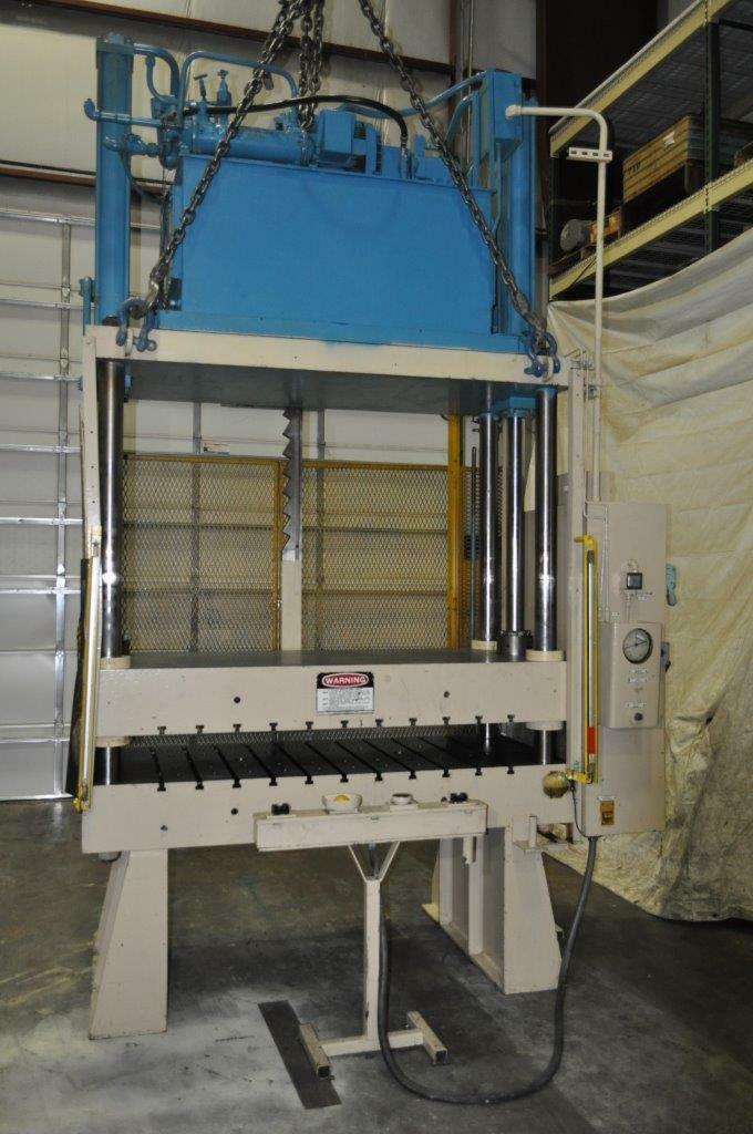 50 Ton Williams and White 4 Post Hydraulic Press Stroke: 36 inches Daylight: 46