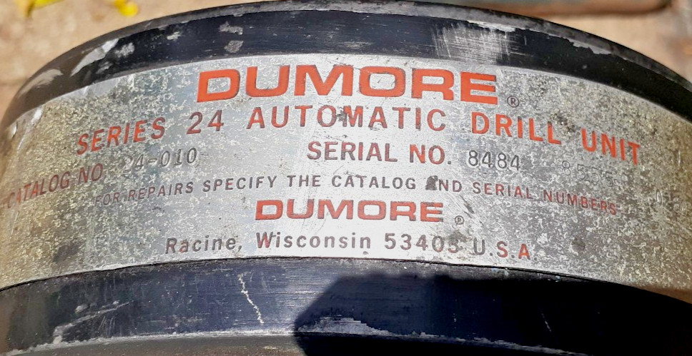 Dumore Automatic Drill & Tap Series 24-010 1/2 HP, 220v 3 ph + Manual -digital