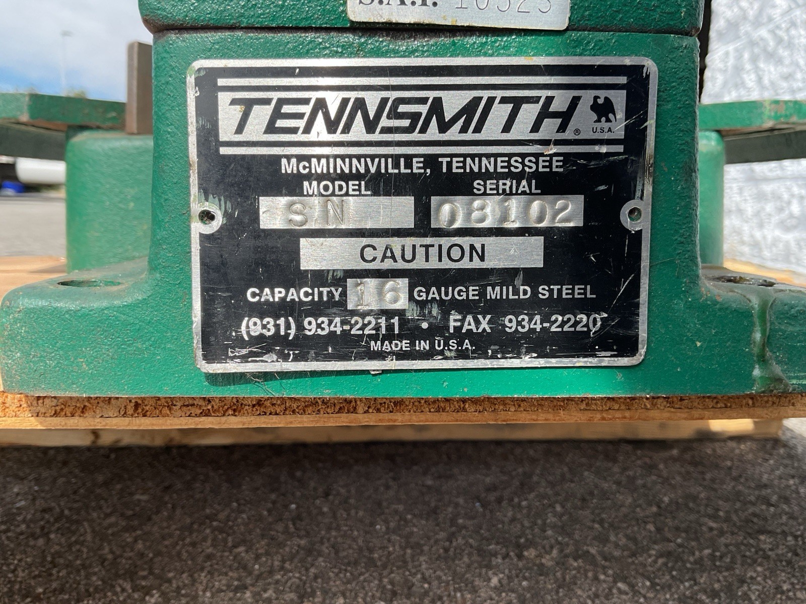 Tennsmith 16 Gauge Notcher Mild Steel Manual Bench Top USA