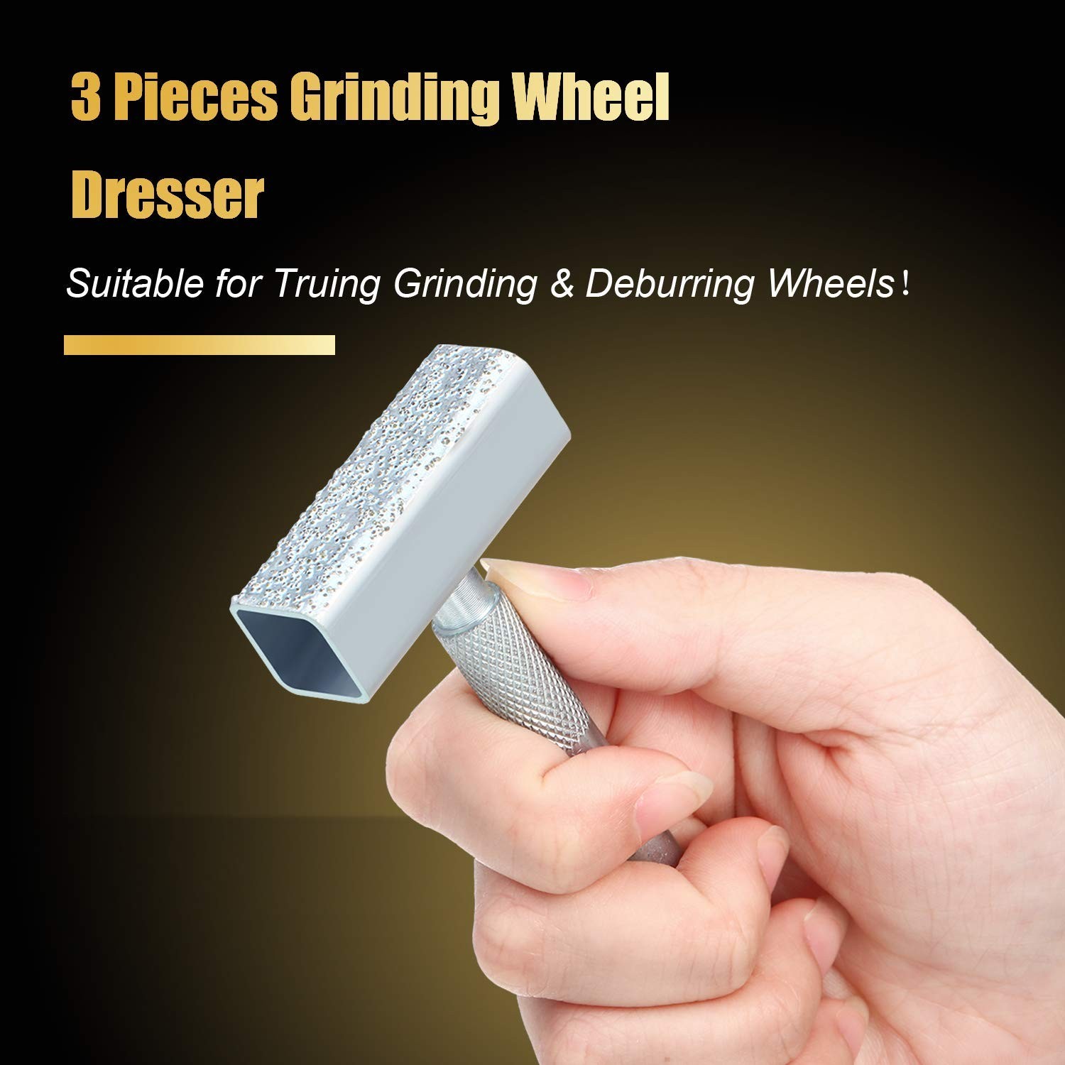 3 Pieces Dresser Tool Diamond Stone Grinding Dresser Tool with Flat Diamond S…
