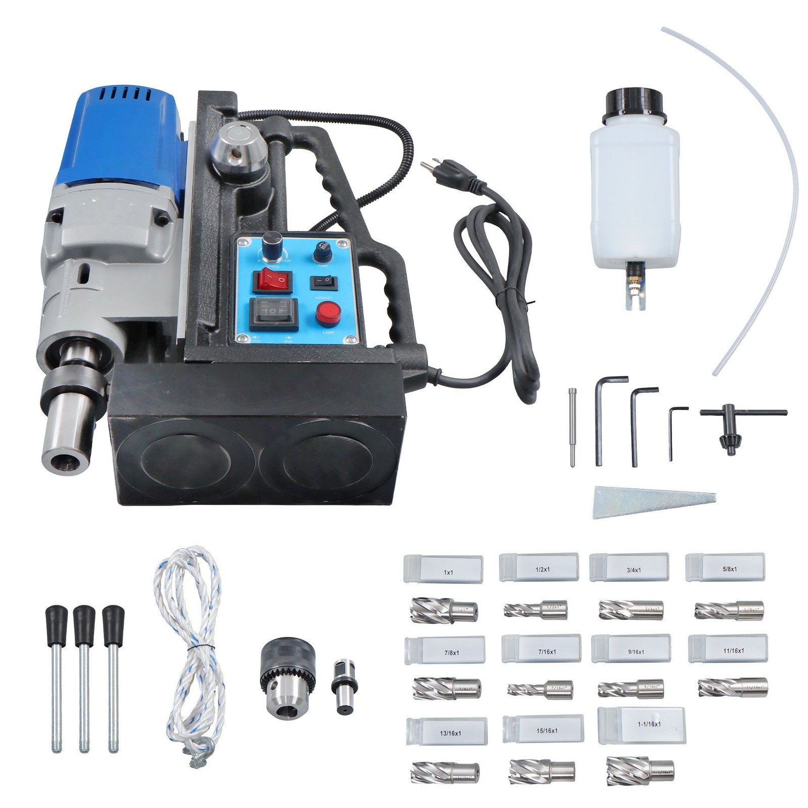 MD50 Magnetic Drill with 11 Drill Bit Stepless Speed Bi-Directional 1950W 13900N