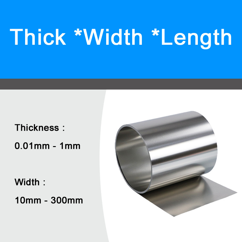 1M Stainless 304 Foil Band Stainless Sheet Strip Thick 0.01-1mm Width 10-300mm