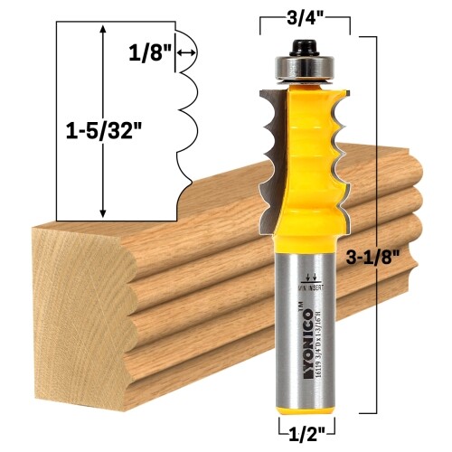 1-5/32″ Picture Frame Molding Router Bit – 1/2″ Shank – Yonico 16119