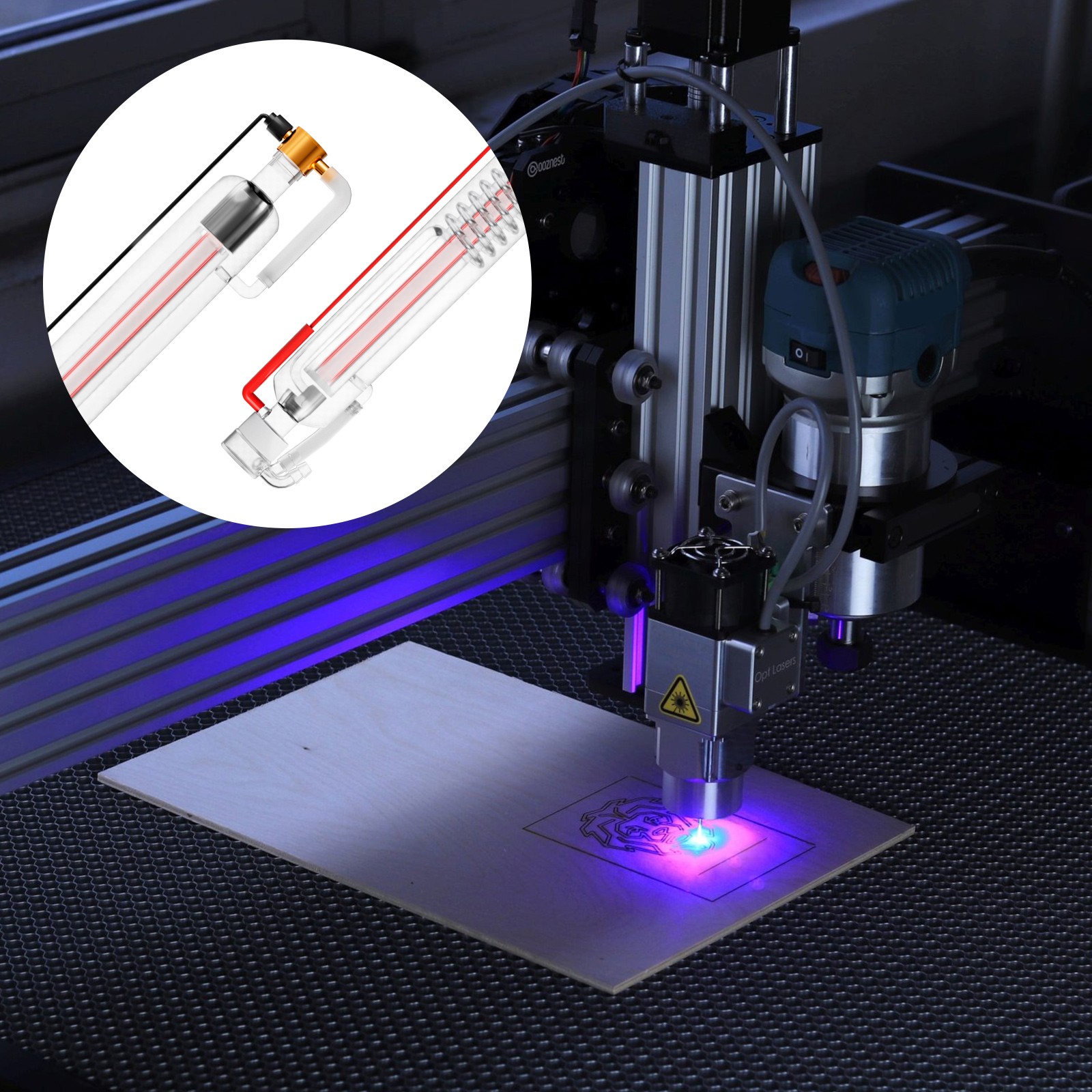Uimoso 60W CO2 Laser Tube 49.2 in / 1250 mm Borosilicate Glass Cutter Tube