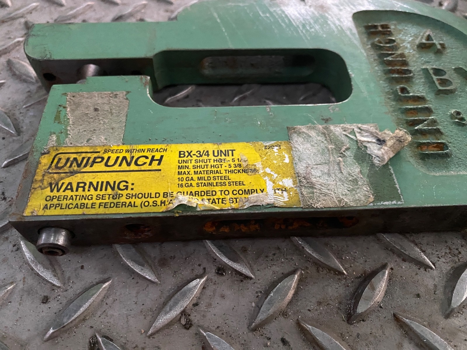 C FRAME PUNCH press brake tool, UNIPUNCH 3/4″ Body only 4BX3/4 (C)