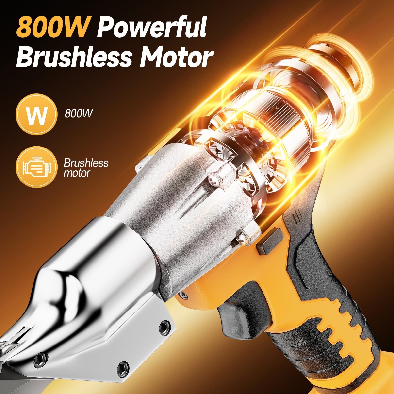Cordless Metal Shears Compatible with DeWalt 20V Max Batteries, Brushless Mot…