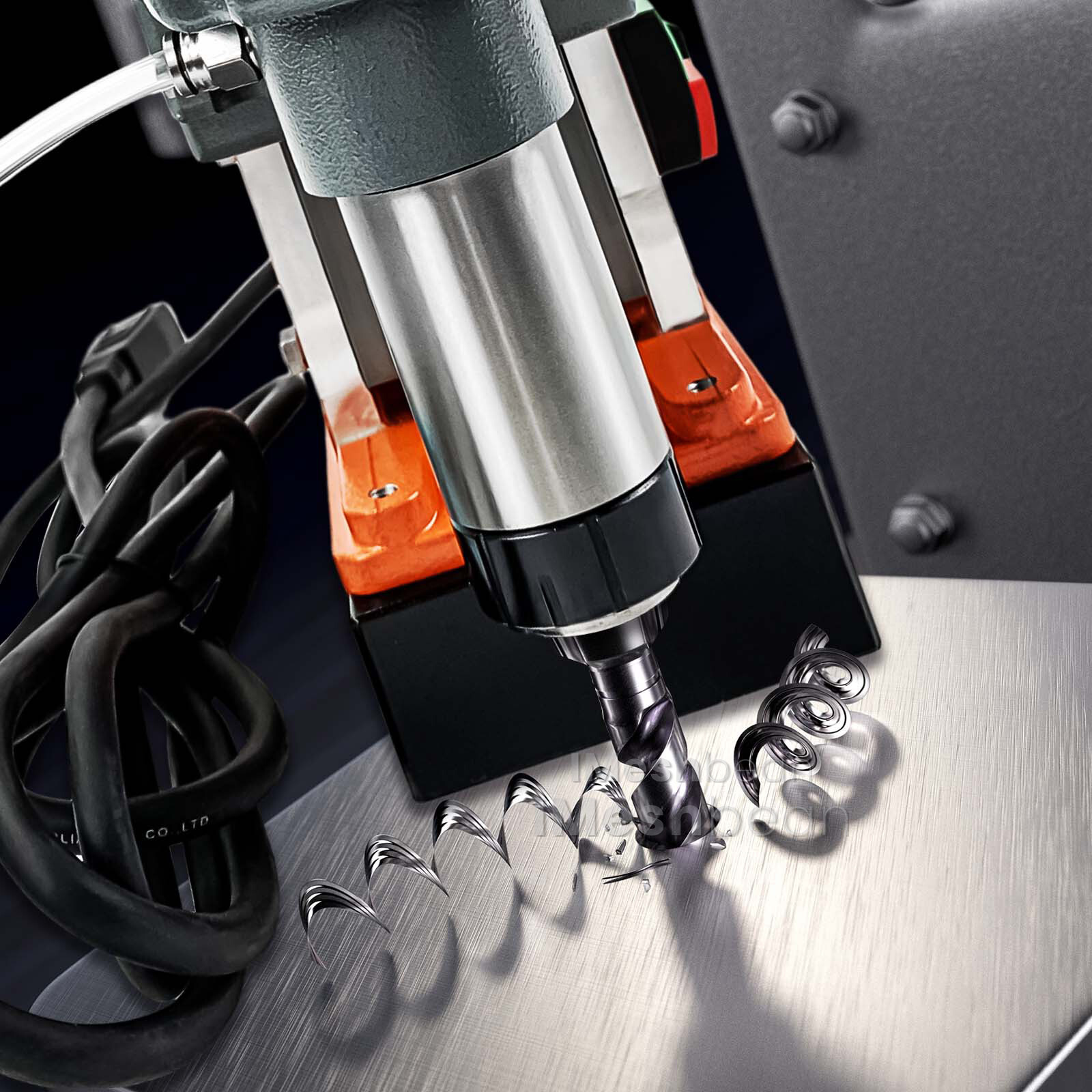 1400W Magnetic Drill 2922lbf/13000N Portable Mag Drill Press 810RPM w/ 6 Drills