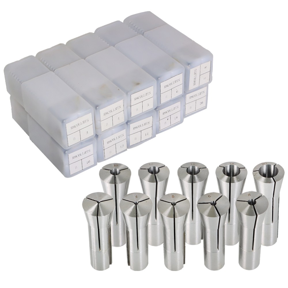 New 3mm-20mm R-8 Collet Milling Lathe 10pc Round Collets Set Milling Lathe Tool