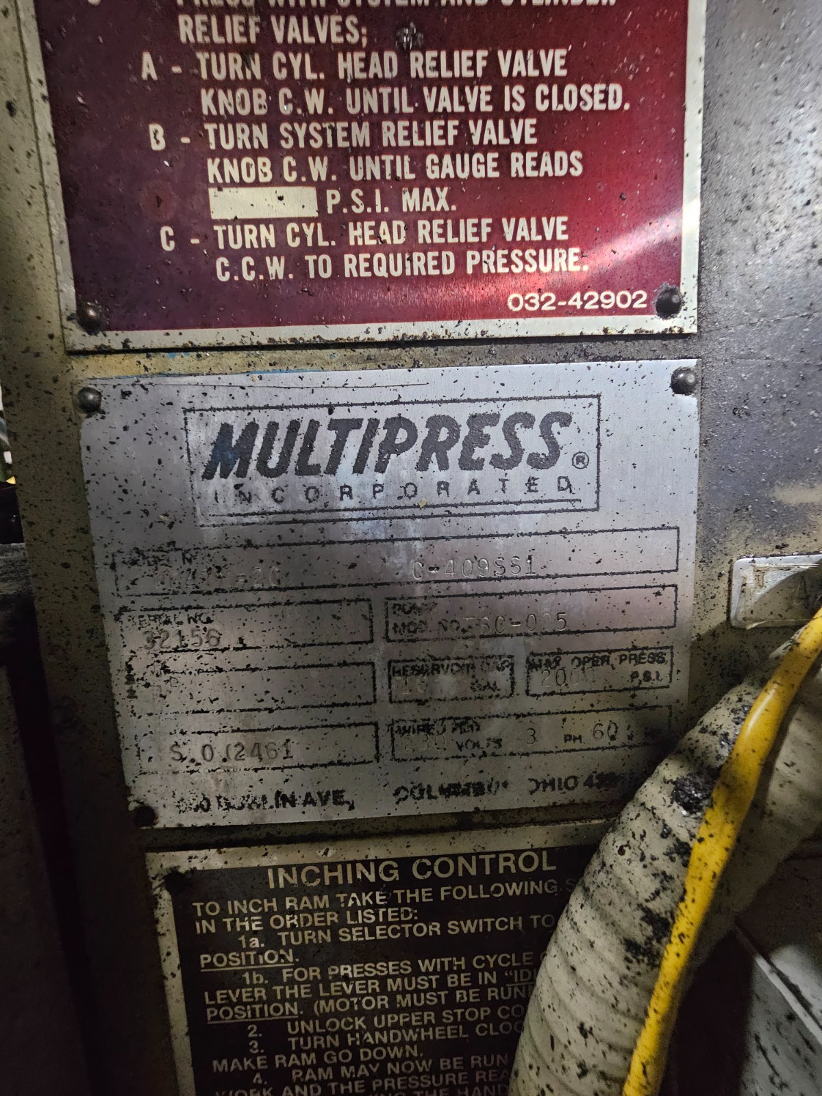 Multipress Incorporated Model I106R – 8 Ton Hydraulic Rotary Multipress, 230V
