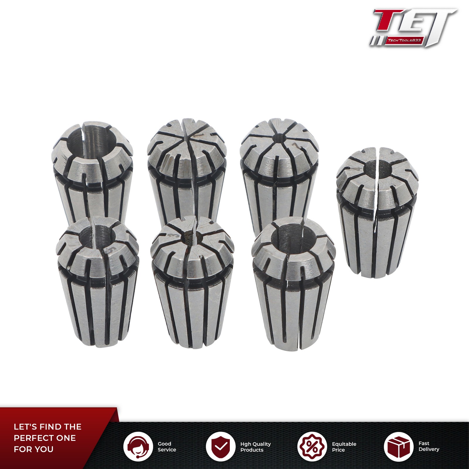7pcs CNC Milling Lathe Tool ER11 Collet Set 1mm to 7mm Included US