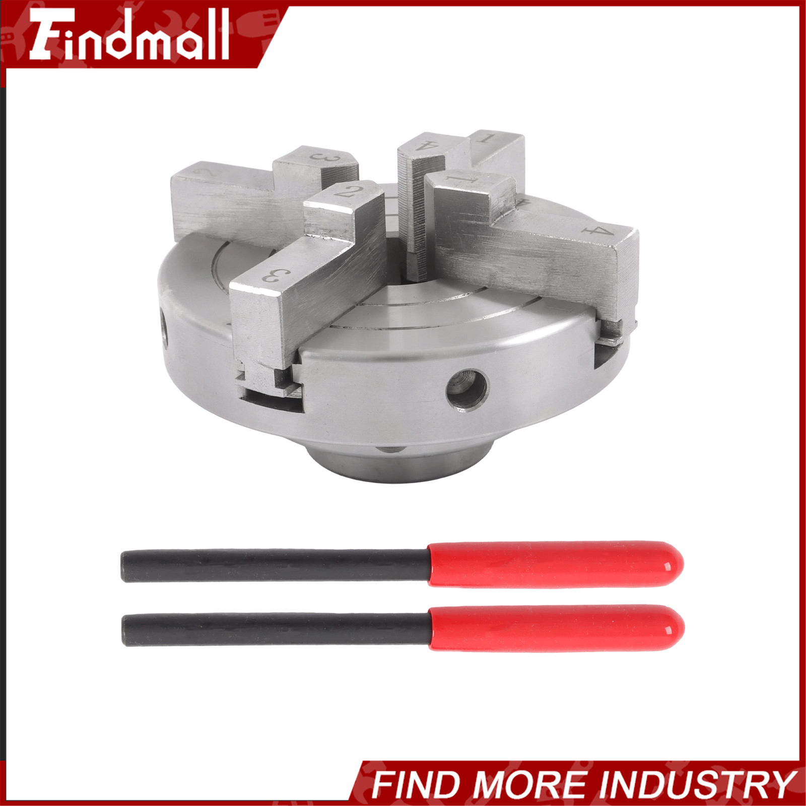 Findmall 4″ 4 Jaw Lathe Chuck Set 1×8 TPI Self Centering Chuck